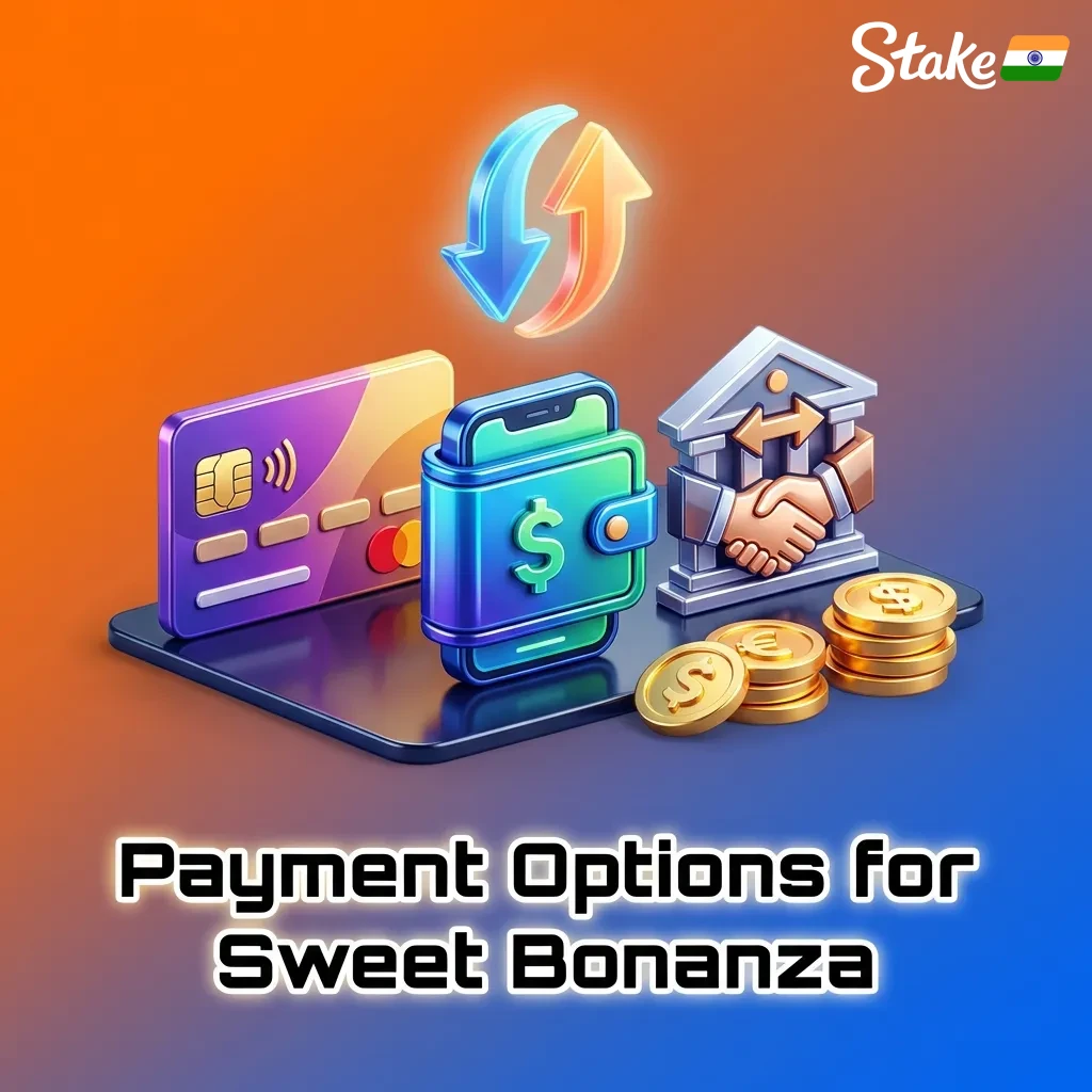 Sweet Bonanza payment options showing UPI and cryptocurrency methods with betting limits from ₹20 to ₹50,000 per spin