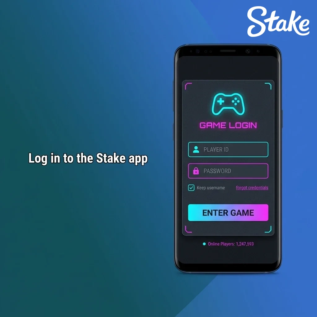Stake app login screen on mobile showing secure sign-in steps with encrypted connection and optional 2FA in India